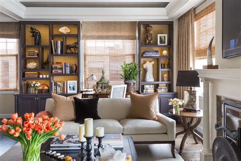 Transitional Living Room With Global Accents Interior