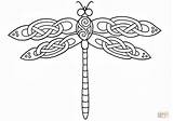 Coloring Celtic Pages Dragonfly Printable sketch template