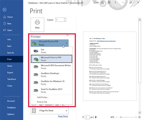 print  microsoft word complete printing guide