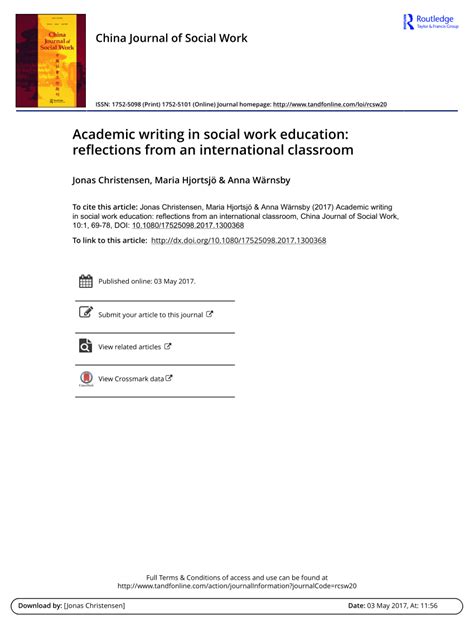 academic writing  social work education reflections