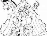 Coloring Circus Pages Tent Getcolorings Clown sketch template