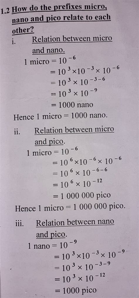 prefixes micro nano  pico relate     rel