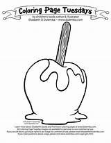 Apple Candy Coloring Pages Halloween Clipart Caramel Apples Clip Library Cliparts Tuesday Bing sketch template