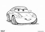 Cars Coloring Pages Disney Sally Kids Sheets Colouring sketch template
