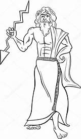 Zeus Griekse Kolorowanki Mythologie Grecki Bóg Raio Hephaestus Kleuren Stockillustratie St2 Potente Olimpijski Jupiter Olimpo Grafika Hera Griego sketch template