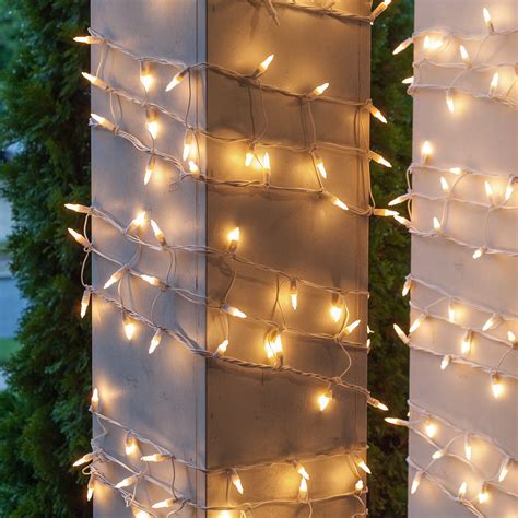 christmas net lights      column wrap