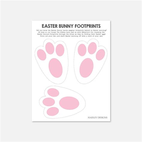 easter party bunny footprint printable hadley designs reviews