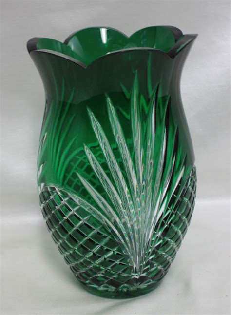 sold price green glass vase october    pm edt