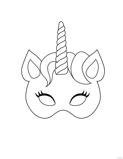 unicorn mask coloring page  illustrator  svg jpg eps png