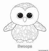 Ty Coloring Beanie Boo Pages Swoops Boos Printable Stuffed Slush Penguin Owl Print Babies King Color Animal Baby Colouring Party sketch template