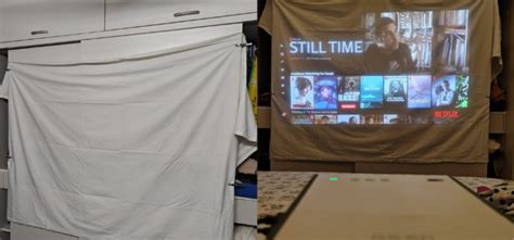 woman  bedsheet  projector screen