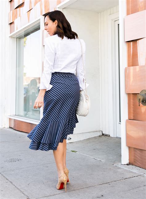 striped pencil skirt  work day  weekend fashion