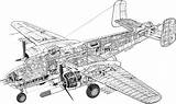 Mitchell 25 North American Cutaway Bomber Drawing Tags Medium High sketch template