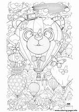 Zen Coloring Balloon Air Hot Stress Anti Pages Print Adult Printable Color sketch template