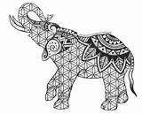 Elephant Elefante Henna Tattoo Arte Elefantes Colorear Procoloring sketch template