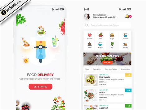 food delivery app design ui kit  adobe xd  photoshop indiater