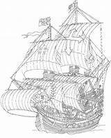 Coloring Ships Sailing Pages Ship Kids Fun Old Colouring Adult Maria Santa Pirate Color Zeilschepen Sheets Detailed Designlooter Drawing Books sketch template