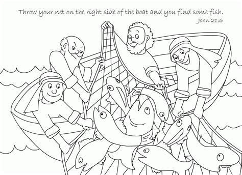 disciples catch fish coloring page