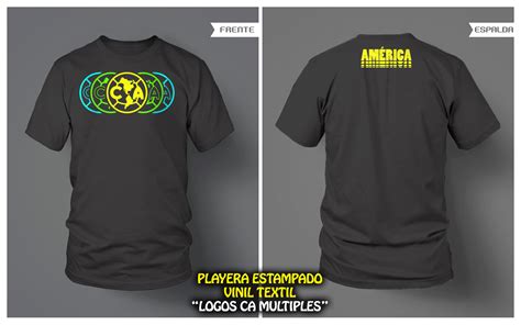playera logos ca multiples estampado vinil textil frente  vuelta club america textiles