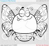 Drunk Chubby Butterfly Outlined Coloring Clipart Vector Cartoon Illustration Cory Thoman Regarding Notes Quick sketch template
