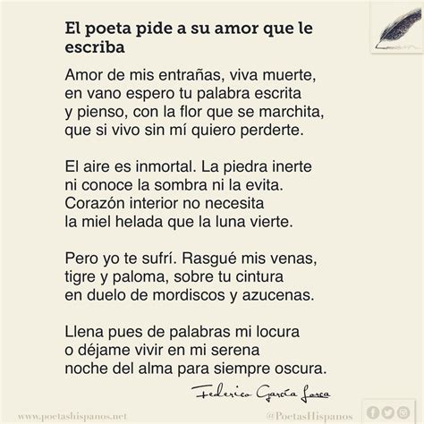 poetas hispanos® on twitter “el poeta pide a su amor que le escriba” por federico garcía lorca