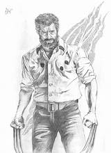Hugh Jackman Wolverine sketch template