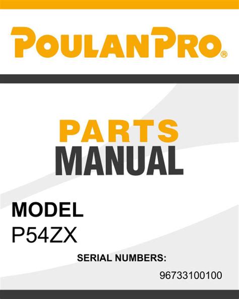 poulan pro pzx sn  parts manual