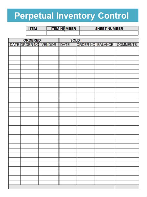 inventory tracking samples word sample templates