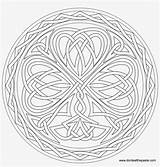 Coloring Celtic Shamrock Clover Pages Adult Knotwork Pngkey sketch template