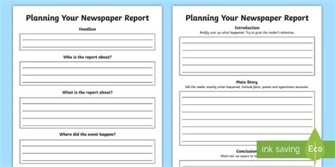 newspaper report resource    pupils structure
