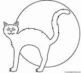 Coloring Cat Halloween Pages Moon Cats Linear Color Colour Kitty Print Printable Clipart Happy Adults Library Getcolorings Popular sketch template
