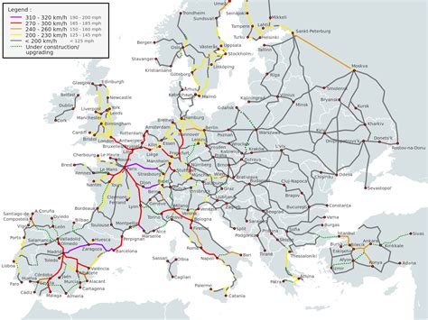 map  high speed rail network  europe reurope