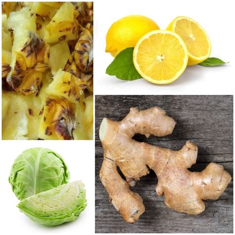 Boil 1 Ginger Lemon Cabbage With Pineapple Peel Drink For 3 Days To