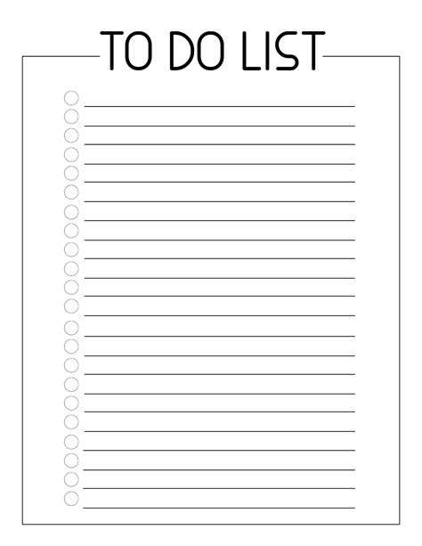 blank list template