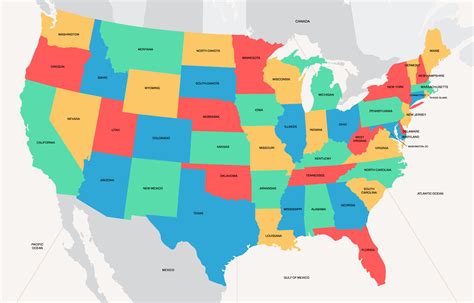 usa country map  state names  vector art  vecteezy