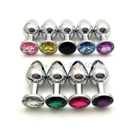 Smaller Size Stainless Steel Anal Plug Jeweled Colored Buttplug Anal