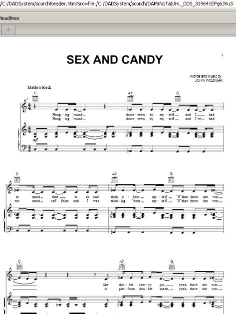 Sex And Candy Piano Vocal Guitar Zzounds