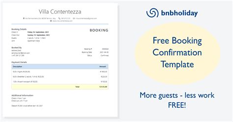 booking confirmation template print save