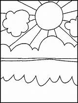 Coloring Pages Sun Sunny Ocean Printable Over Sky Kids Colouring Color Summer Print Sheknows Sheets Clouds sketch template
