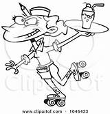 Waitress Outline Skates Hop Car Cartoon Toonaday Illustration Royalty Rf Clip Clipart 2021 sketch template