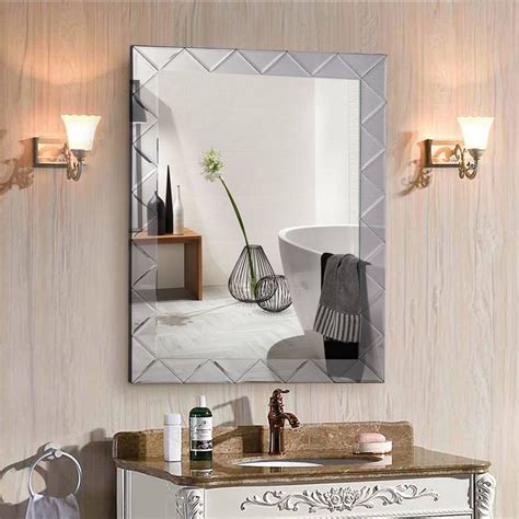 costway 21 5 x 30 5 rectangle wall mirror frame angled beveled