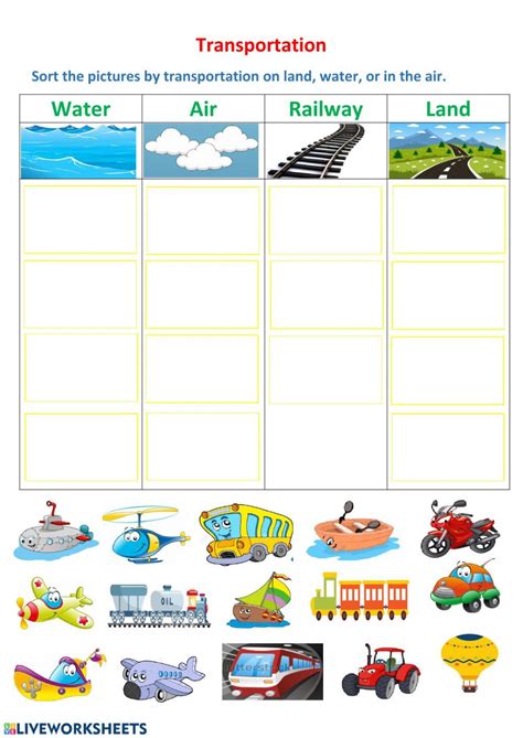 transportation    worksheet transportation preschool
