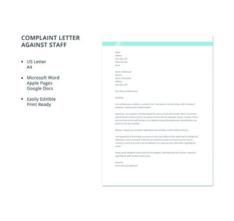 complaint letter templates