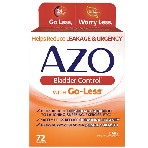 Azo Bladder Control With Go Less Daily Supplement Helps Reduce
