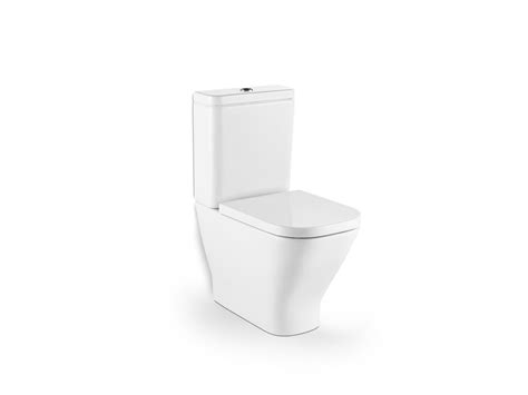 roca  gap rimless close coupled   wall  inlet toilet suite  soft close quick