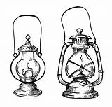 Vintage Lanterns Vector Hand Drawn Lantern Illustration Kerosene Lamps Ballroom Classic Rays Silhouette Gas Parlor Sketch Royalty Istock Similar sketch template