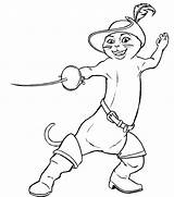 Puss Boots Coloring Pages Print Color Colouring Kids Shrek Animations Coloringtop sketch template