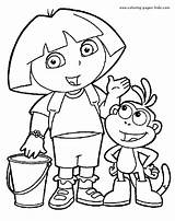 Coloring Pages Cartoon Dora Color Explorer Printable Sheets Character Kids Print Characters Sheet Book Boots La Exploradora Colorear Para Drawings sketch template