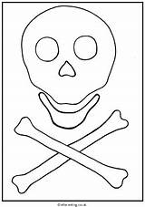 Colouring Eparenting Crossbones Skull Pirate Pages Ho sketch template