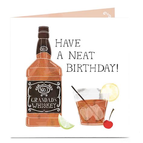 buy personalised birthday card neat whiskey grandad  gbp